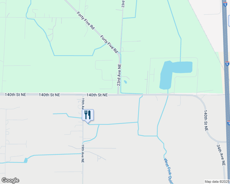map of restaurants, bars, coffee shops, grocery stores, and more near 2225 140th Street Northeast in Marysville