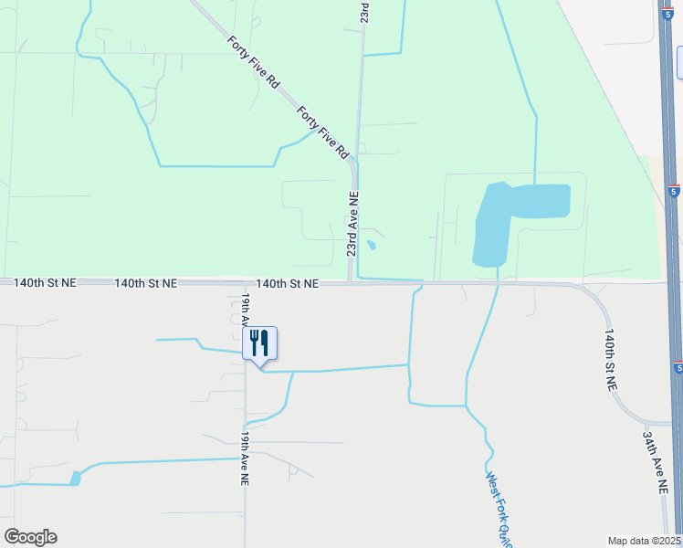 map of restaurants, bars, coffee shops, grocery stores, and more near 2225 140th Street Northeast in Marysville
