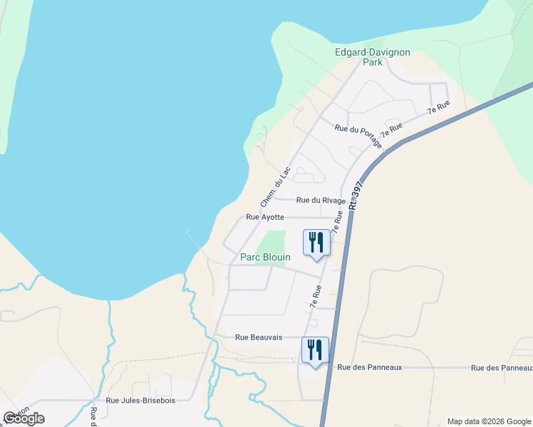 map of restaurants, bars, coffee shops, grocery stores, and more near 531 Rue Ayotte in Val-d'Or