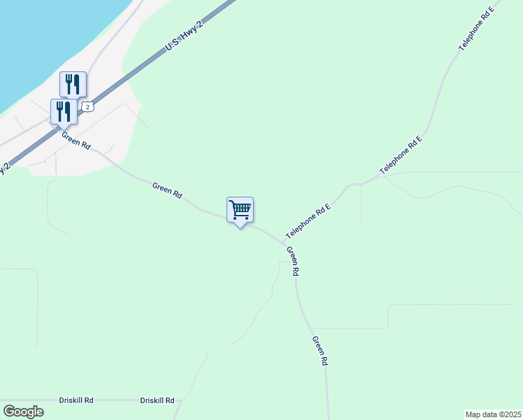 map of restaurants, bars, coffee shops, grocery stores, and more near 1871 Green Road in Newport
