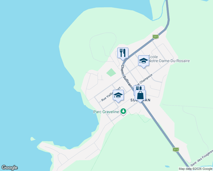 map of restaurants, bars, coffee shops, grocery stores, and more near 97 Rue de la Grève in Val-d'Or