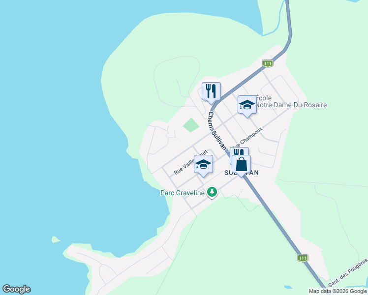 map of restaurants, bars, coffee shops, grocery stores, and more near 97 Rue de la Grève in Val-d'Or