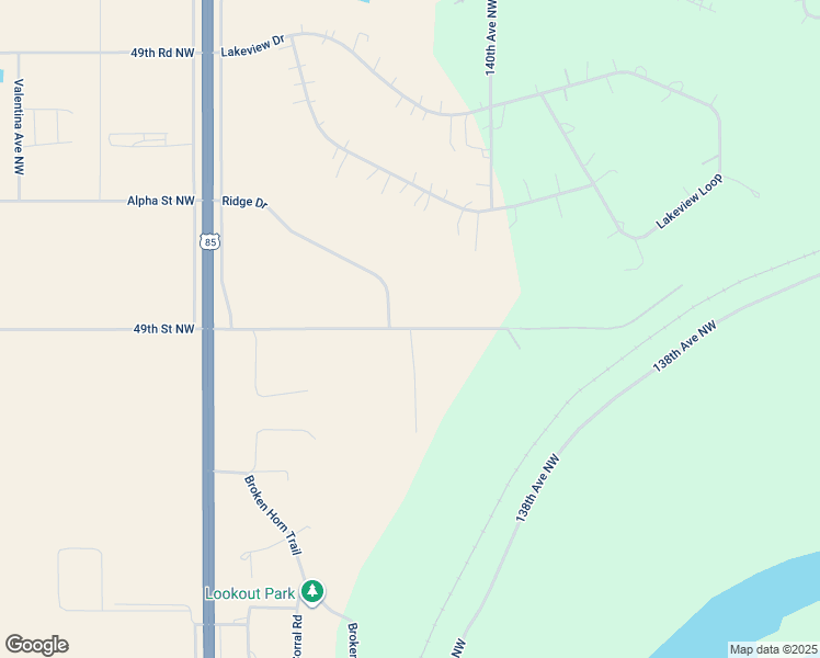 map of restaurants, bars, coffee shops, grocery stores, and more near Ridge Drive in Williston