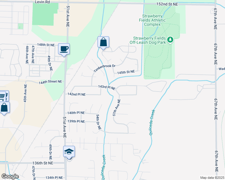 map of restaurants, bars, coffee shops, grocery stores, and more near 5602 143rd Place Northeast in Marysville