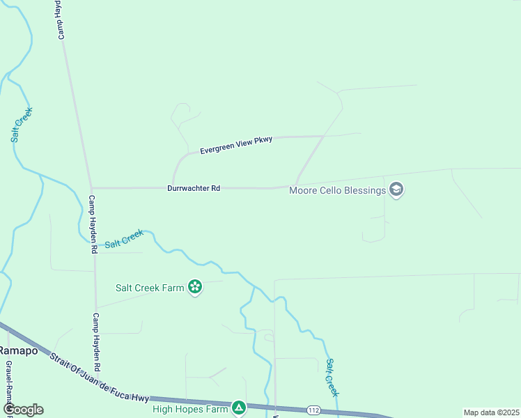 map of restaurants, bars, coffee shops, grocery stores, and more near 446 Durwachter Road in Port Angeles