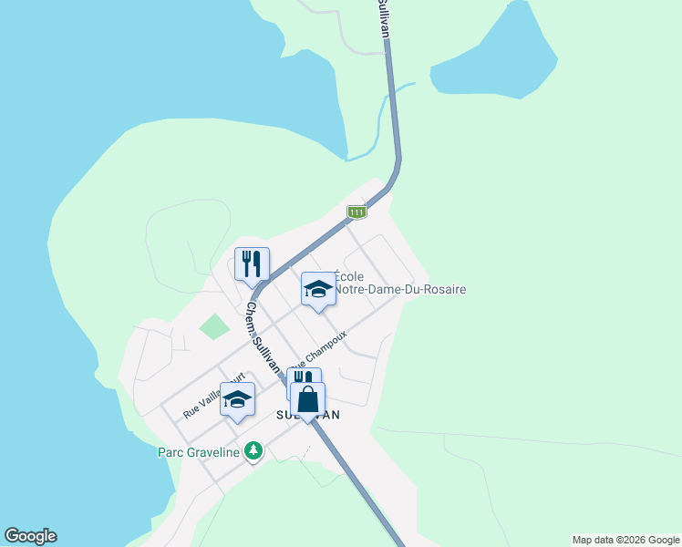 map of restaurants, bars, coffee shops, grocery stores, and more near 401 Rue Morel in Val-d'Or