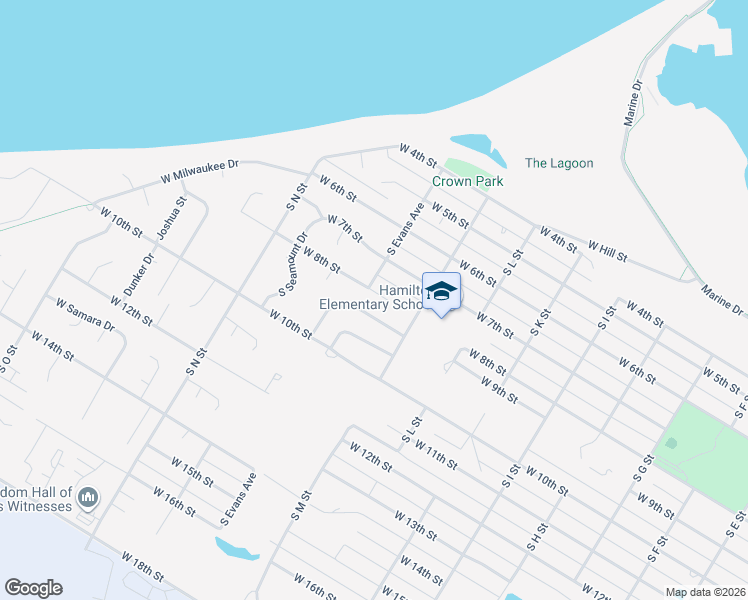 map of restaurants, bars, coffee shops, grocery stores, and more near 1928 West Westview Drive in Port Angeles