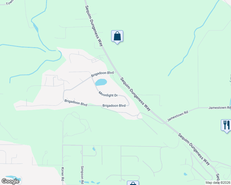map of restaurants, bars, coffee shops, grocery stores, and more near 200 Moonlight Drive in Sequim