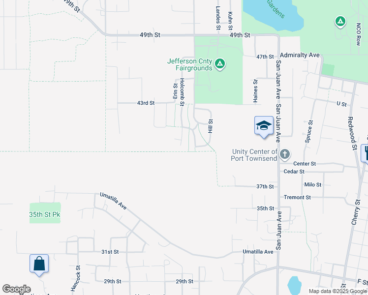 map of restaurants, bars, coffee shops, grocery stores, and more near 3947 Jackman Street in Port Townsend