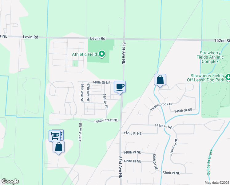 map of restaurants, bars, coffee shops, grocery stores, and more near 5027 146th Place Northeast in Marysville