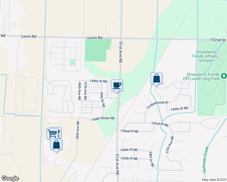 map of restaurants, bars, coffee shops, grocery stores, and more near 14703 50th Drive Northeast in Marysville