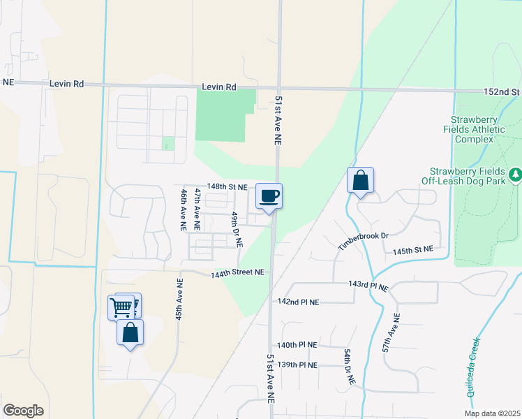 map of restaurants, bars, coffee shops, grocery stores, and more near 14703 50th Drive Northeast in Marysville