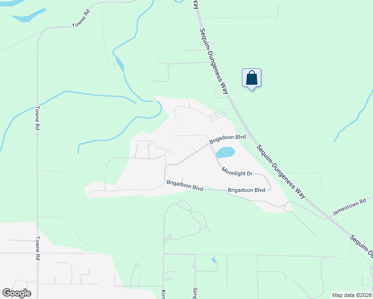 map of restaurants, bars, coffee shops, grocery stores, and more near 261 Brigadoon Boulevard in Sequim