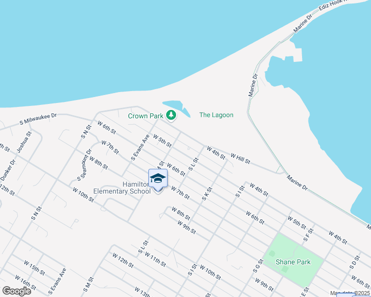 map of restaurants, bars, coffee shops, grocery stores, and more near 1820 West 4th Street in Port Angeles