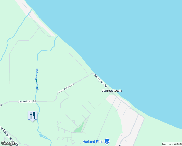 map of restaurants, bars, coffee shops, grocery stores, and more near 72 Jamestown Beach Lane in Sequim