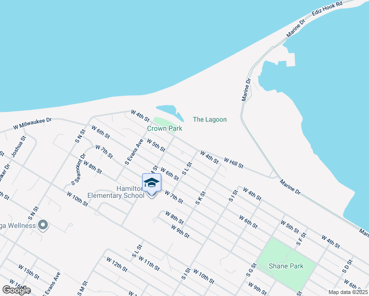 map of restaurants, bars, coffee shops, grocery stores, and more near 1820 West 4th Street in Port Angeles