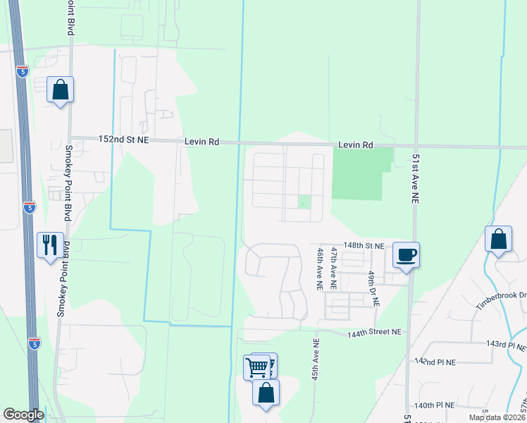 map of restaurants, bars, coffee shops, grocery stores, and more near 4326 149th Street Northeast in Marysville