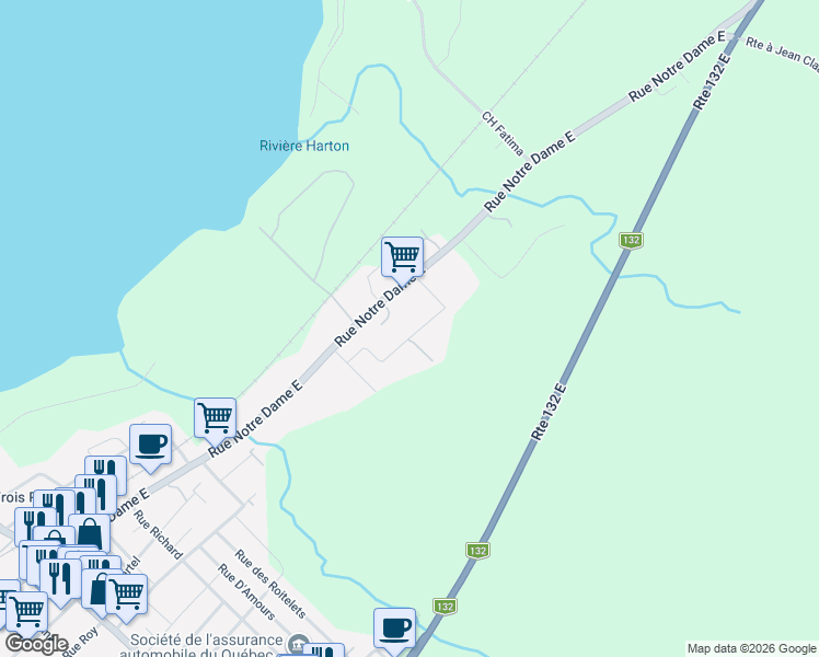 map of restaurants, bars, coffee shops, grocery stores, and more near 479 Rue Bélanger in Trois-Pistoles