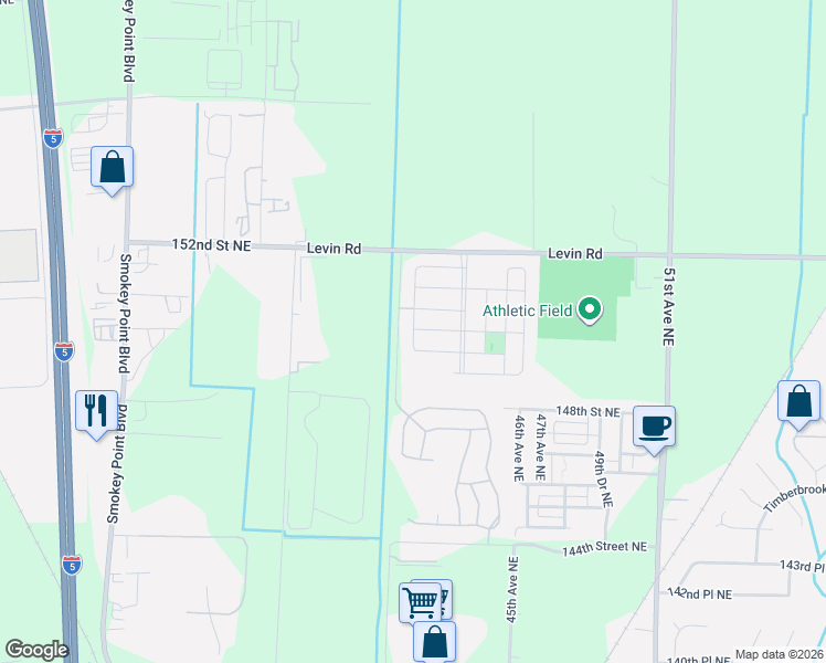 map of restaurants, bars, coffee shops, grocery stores, and more near 4313 149th Place Northeast in Marysville