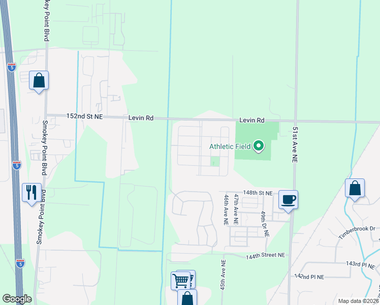 map of restaurants, bars, coffee shops, grocery stores, and more near 4345 149th Place Northeast in Marysville