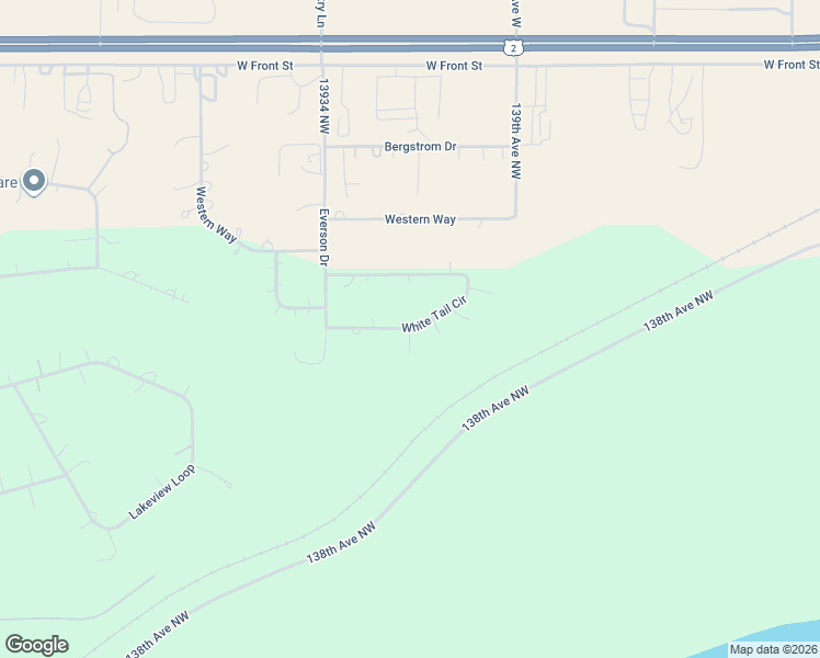 map of restaurants, bars, coffee shops, grocery stores, and more near White Tail Circle in Williston