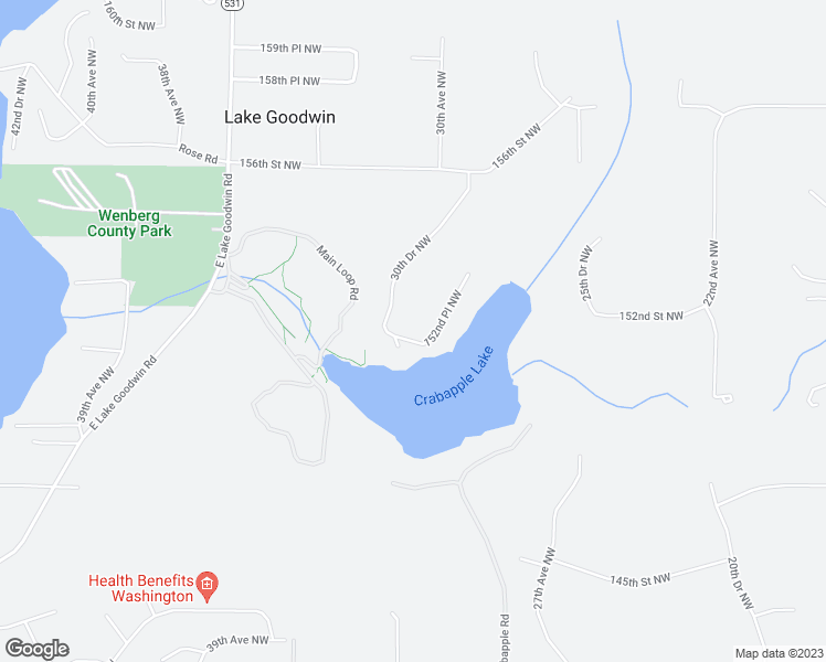 map of restaurants, bars, coffee shops, grocery stores, and more near 3012 152nd Place Northwest in Stanwood