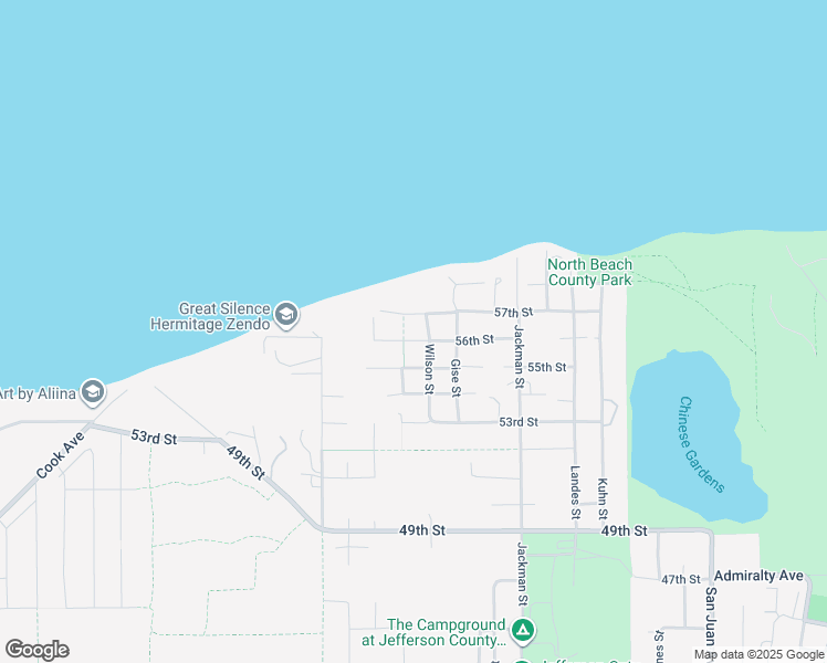 map of restaurants, bars, coffee shops, grocery stores, and more near 1150 57th Street in Port Townsend