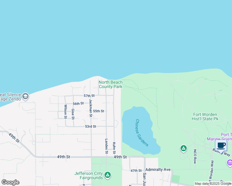 map of restaurants, bars, coffee shops, grocery stores, and more near 5706 Kuhn Street in Port Townsend