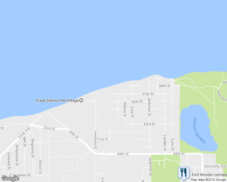 map of restaurants, bars, coffee shops, grocery stores, and more near 1150 57th Street in Port Townsend
