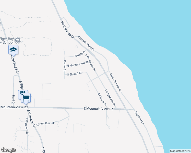 map of restaurants, bars, coffee shops, grocery stores, and more near 1894 South Edgewood Drive in Camano Island