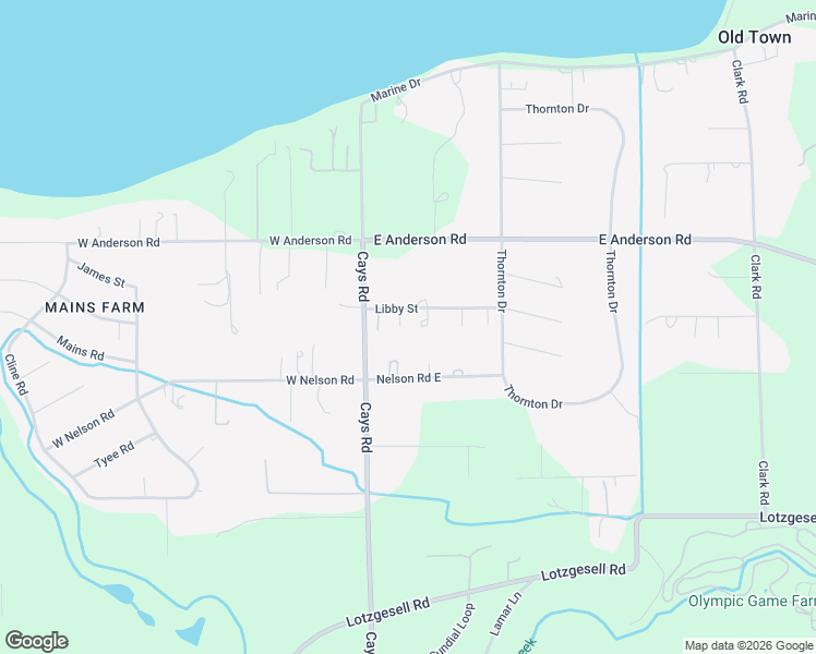 map of restaurants, bars, coffee shops, grocery stores, and more near 62 Libby Street in Sequim