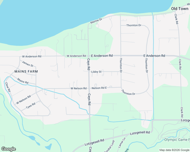 map of restaurants, bars, coffee shops, grocery stores, and more near 62 Libby Street in Sequim