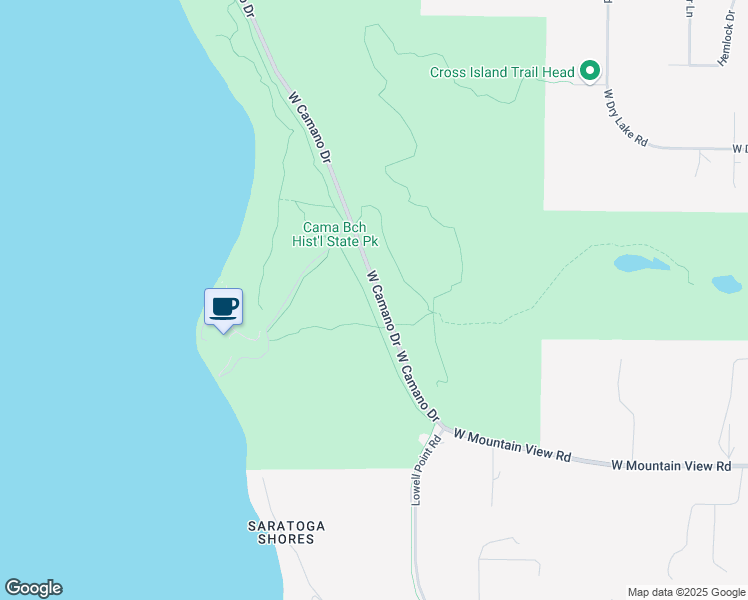 map of restaurants, bars, coffee shops, grocery stores, and more near 1880 West Camano Drive in Camano