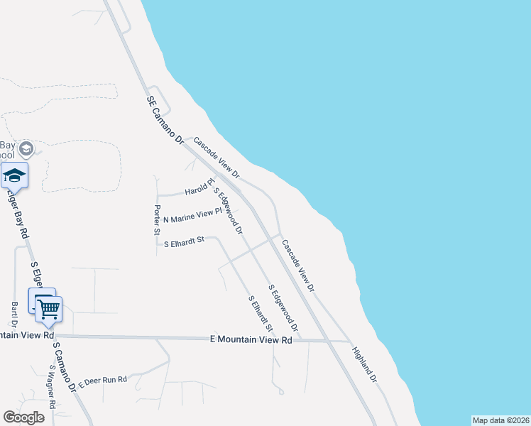 map of restaurants, bars, coffee shops, grocery stores, and more near 1872 Cascade View Drive in Camano