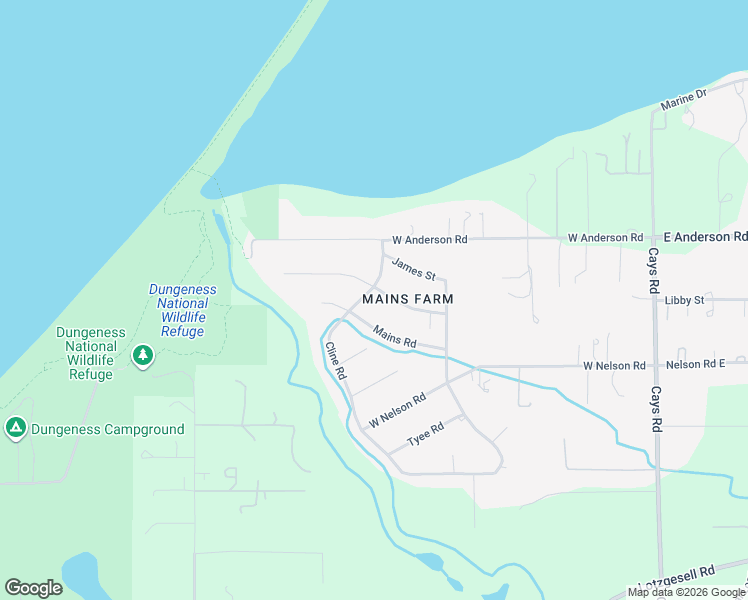 map of restaurants, bars, coffee shops, grocery stores, and more near 140 Mains Road in Sequim