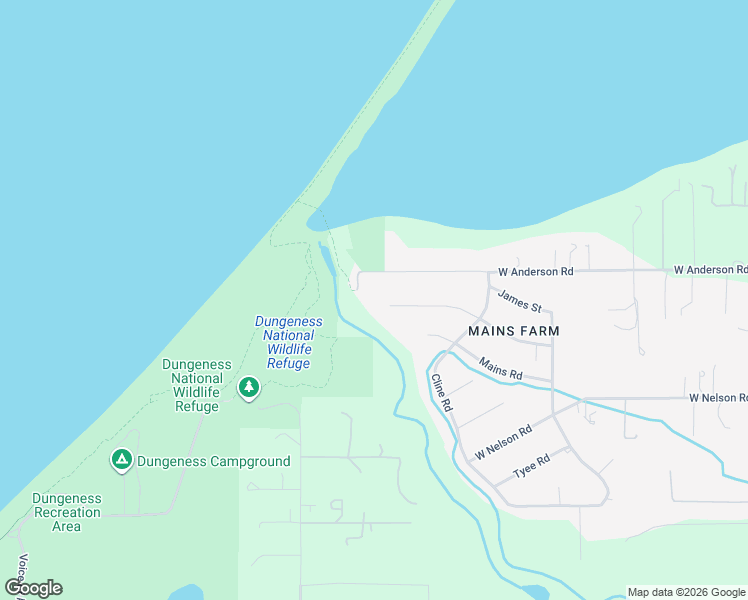 map of restaurants, bars, coffee shops, grocery stores, and more near 340 Bay View Street in Sequim