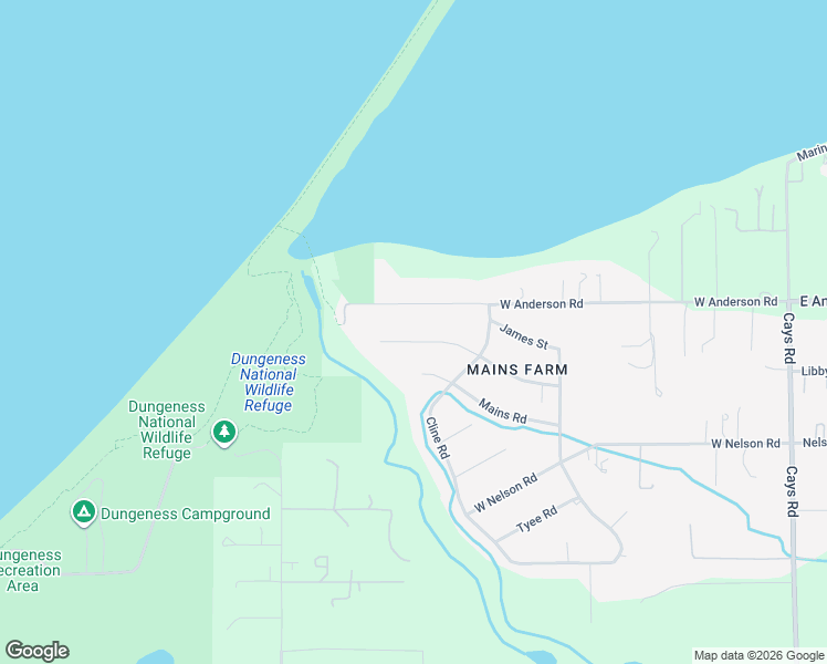map of restaurants, bars, coffee shops, grocery stores, and more near 270 Bay View Street in Sequim