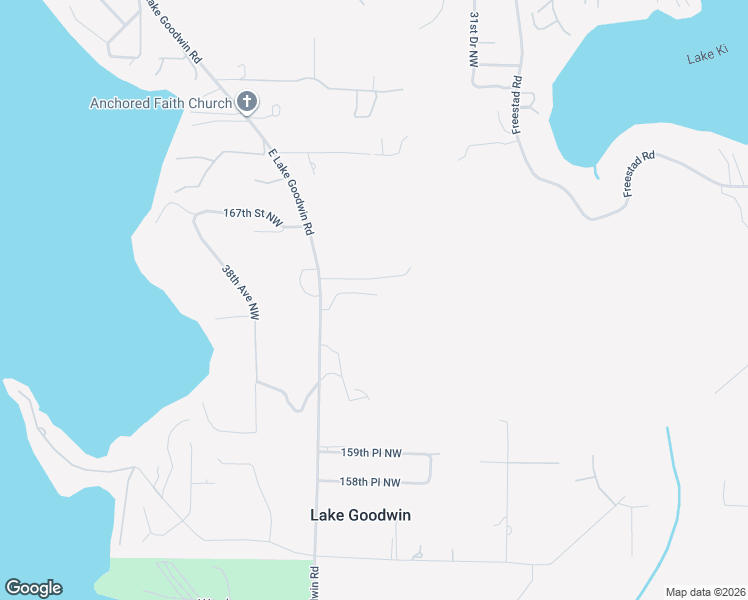 map of restaurants, bars, coffee shops, grocery stores, and more near 16431 East Lake Goodwin Road in Stanwood
