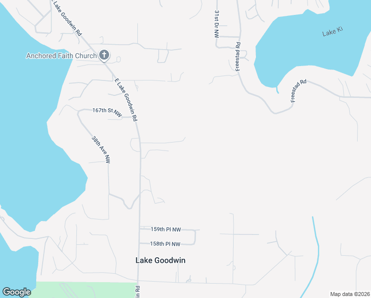 map of restaurants, bars, coffee shops, grocery stores, and more near 16431 East Lake Goodwin Road in Stanwood