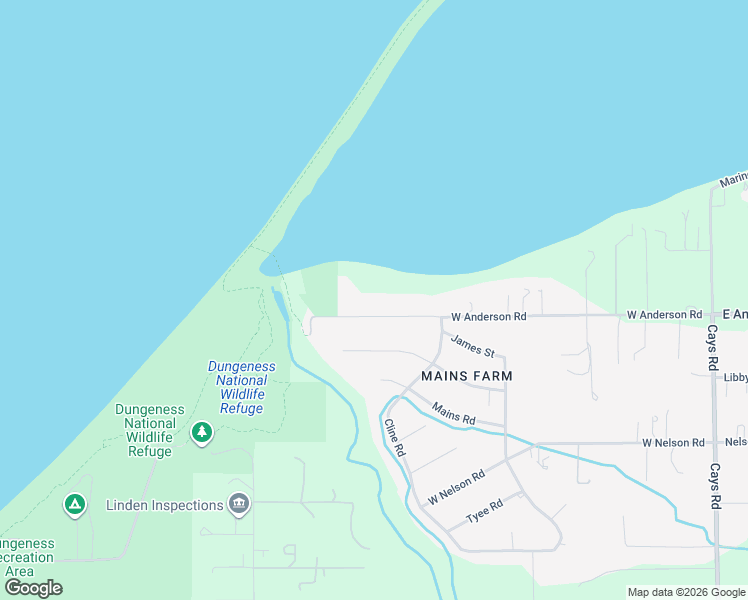 map of restaurants, bars, coffee shops, grocery stores, and more near 672 West Anderson Road in Sequim