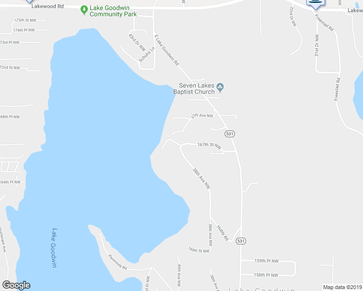 map of restaurants, bars, coffee shops, grocery stores, and more near 25721 38th Avenue Northwest in Stanwood