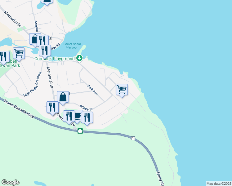 map of restaurants, bars, coffee shops, grocery stores, and more near 85 Cormack Drive in Clarenville