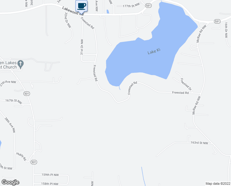 map of restaurants, bars, coffee shops, grocery stores, and more near 2725 Freestad Road in Arlington