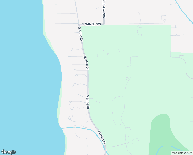 map of restaurants, bars, coffee shops, grocery stores, and more near 9206 172nd St NW in Stanwood