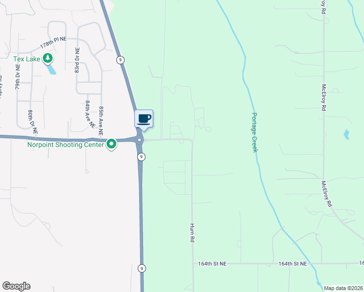 map of restaurants, bars, coffee shops, grocery stores, and more near 9010 172nd Street Northeast in Arlington