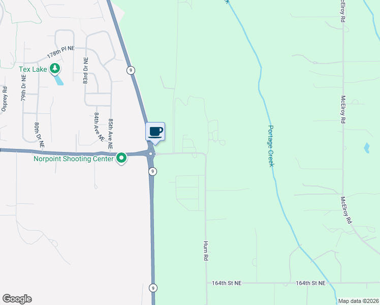 map of restaurants, bars, coffee shops, grocery stores, and more near 9019 172nd Street Northeast in Arlington
