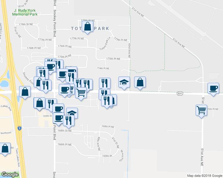 map of restaurants, bars, coffee shops, grocery stores, and more near 4105 Edgecomb Road in Arlington