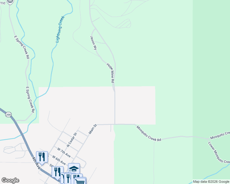 map of restaurants, bars, coffee shops, grocery stores, and more near National Forest Development Road 419 in Clark Fork
