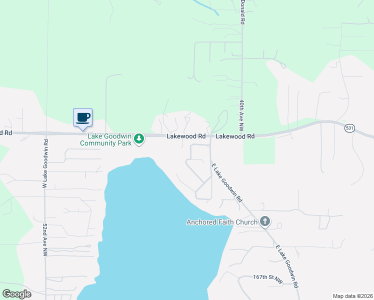 map of restaurants, bars, coffee shops, grocery stores, and more near 17500 43rd Drive Northwest in Stanwood