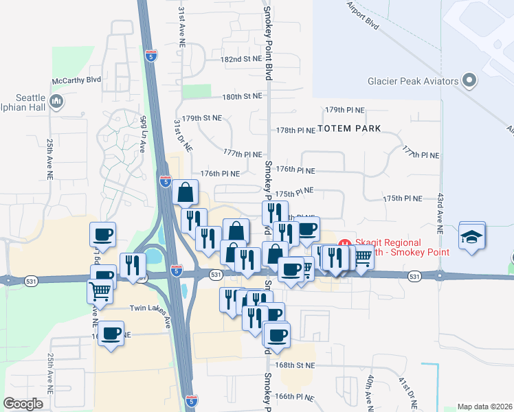 Smokey Point Map 17432 Smokey Point Boulevard, Arlington WA - Walk Score